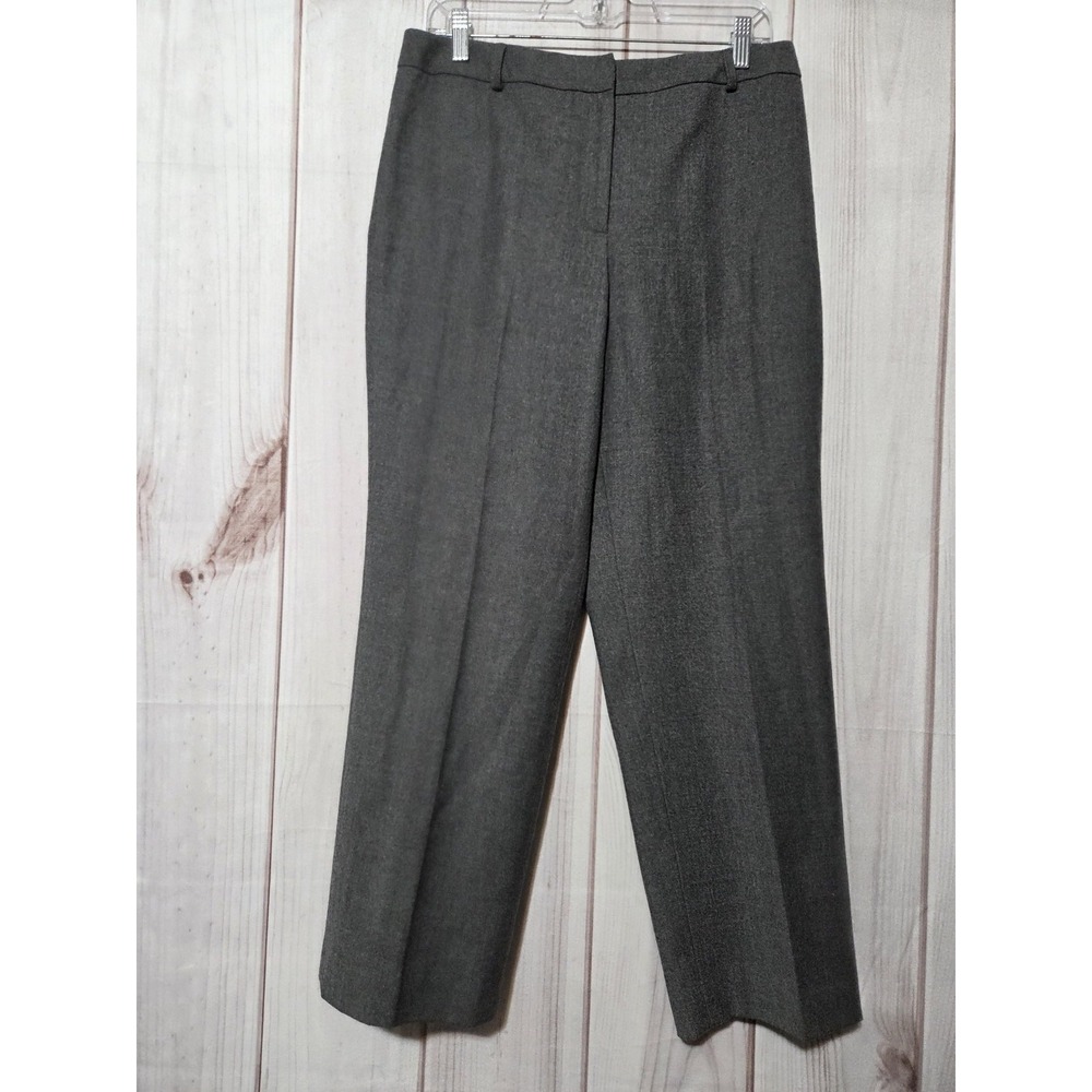 Talbots Pants Womens 12P Gray Wool Blend Lined Straight‎ Leg Dress Career Work